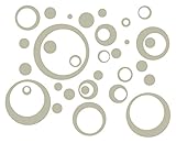 Wall Decor Plus More WDPM227 Wall Vinyl Sticker Decal Circles and Rings, Warm Gray, 25-Piece