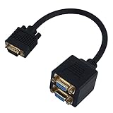 uxcell VGA分岐ケーブル 30cm 1オスー2メス HD15 アダプタ