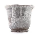 信楽焼 植木鉢 白マットウチョウラン鉢 3.5号鉢 鉢幅10.5cm×高さ9.5cm 盆栽鉢 陶器鉢 盆栽妙