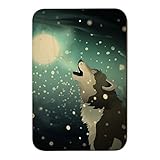 Howling Wolf with moon and SnowホームビジネスオフィスSign 6" x 9" SIGN.WOOD.9X6.Z000321_8