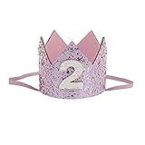 Kicode クラウンベビーファッション ヘアバンド誕生日 エレガントなキラキラ かわいい幼児 独創的な幼児 ヘアアクセサリー ヘッドウェアギフト