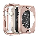 YUGYUG for Apple Watch Series 9/8/7 41mm ケース アップルウォッチ9/8/7 41mm ケース PC素材 IP68 防水ケース 360ど度 アップルウォッチ カバー ガラスフィルム 一体型 日本旭硝子材 二重構造 Apple Watch カバー 全面保護 強化ガラス キズ防止(41mm,ローズゴールド)
