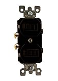 Leviton 5224-2 15 Amp, 120/277 Volt, Duplex Style Single-Pole / Single-Pole AC Combination Switch, G