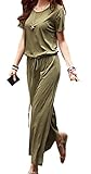 （Galette des Rois）g01fFag ワンピース レディース マキシ 半袖 ロング ミリタリー シルエット カジュアル リゾート 001Fag (アーミーグリーン)
