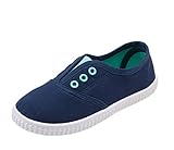 (エレクトリックサーカス) Electric Circus 子供用 キャンバス シューズ カラフル スリッポン 男の子 女の子 キッズ スニーカー 通園 通学 に (18.0cm, ネイビー)