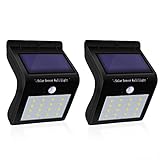 TAMAYKIM LED ソーラーライト 人感 センサーライト ソーラー壁掛けライト 防犯ライト 2W 昼光色(6000K-6500K) 高輝度 外灯 防雨 防水 2セット
