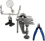 ToolUSAプレミアム調節可能なHelping Hand、サイドカッターペンチ&アルミテーブルバイス