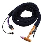 uxcell 溶接ガン　アルゴンアーク溶接ガン　19.3 x 8.5 x 2.7cm　2ピン　ブラック　ウッドカラー