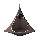 ハンギングチェア 2 人布テント屋外サスペンションマックスです。 200 kg 、茶色、 100 cm × 110 cm