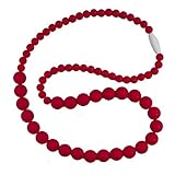 Funky Silicone Teething Necklace for Mom to Wear - Color Scarlet - Our teething beads are made from 