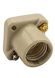 Leviton 19062 Medium Base, One-Piece, Keyless, Incandescent, Unglazed Porcelain Lampholder, Pony Cle