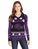 Baltimore Ravens Women 's NFL「Bigロゴ" Ugly Vネックセーター M ブラック