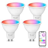 【Amazon Alexa認定】DiCUNO スマート電球 GU10口金 LED電球 5W 50W形ハロゲン電球相当 450lm 調光調色 電球色・昼白色 マルチカラー 1600万色 RGBCW 広配光 Wi-Fi Bluetooth接続 ハブ不要 PSE認証済み 4個入