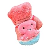 Tonsee 女の子 男の子 可愛い 指なし 手袋 子供用 暖かい 手袋 大人気 グローブ (ピンク)