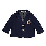 ★☆メンズクラブミニMen'ｓ Club Mini☆★胸にエンブレムのテーラードジャケット80cm：90cm：95cm (80cm, ネイビー)