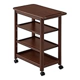 スローライフ2 キャスター付き ワゴン 木製 ウォールナット 4段 幅60cm