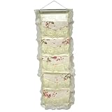 [バドシルク&印花布] アイボリー/壁掛け/ウォールオーガナイザー/バスケット/掛けバスケット(27.94*73.66cm)