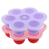 Dovewill 2セット　安全　赤ちゃん　ベビー　離乳食保存　冷凍小分け　トレイ　フード冷凍保存皿　6色選べる - 赤と紫