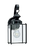Sea Gull Lighting 8457-12 Single-Light Jamestowne Outdoor Wall Lantern with Clear Beveled Glass, Bla