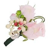 MagiDeal人工ローズブートニアコサージュ花嫁花婿ウェディングパーティーSupplies as described ピンク dc5eb993926b44438d12b210205f27d8