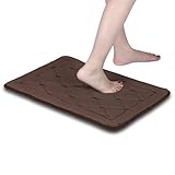 Langria水吸収性メモリーフォームバスマットソフト快適、17 " x24 "スタイリッシュなコーラルフリースサーフェス、ノンスリップBacking forベッドルーム、キッチン、廊下、Doorwa