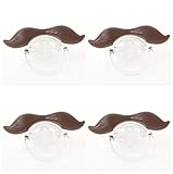 RONGTONGDA 面白い ノベルティ 赤ちゃん用　ベビー用品　おしゃぶり　ニップル　口ひげ付 ハンドルバー 可愛い　幼児 (ブラウン（４点セット）)