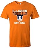 NCAA Illinois Illini Estスタックジャージー半袖Tシャツ、オレンジ、スモール