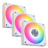 Lian Li UNIファン CL120 ARGB 120mm PWMファン - トリプルパック - 2.4 GHz ワイヤレスシグナル RGB & PCケースファンコントロール - デイジーチェーン - デュアルライトゾーン - FDB - コントローラー付属&必須 - ホワイト (12CL1W3W)