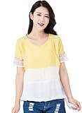 epmamiレディースシフォン授乳トップス夏半袖マタニティ授乳シャツ US サイズ: M カラー: イエロー