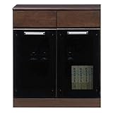 キャビネット(サイドボード/キッチン収納) 【幅74cm】 木製 ガラス扉付き 日本製 ダークブラウン 【Angel】エンジェル 【完成品 開梱設置】【代引不可】 生活用品 インテリア 雑貨 インテリア 家具 食器棚 その他の食器棚 top