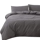 掛ふとんカバー キング 230x210cm チャコールグレー オーガニックコットン洗いざらしの綿100% 防ダニ 布団カバー