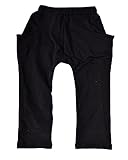 Plus Nao(プラスナオ) 子供用裏毛素材サルエルパンツ 裏毛 サルエル スエット ジャージ パンツ ストレッチ ウエストゴム アジャスター付き 100 ブラック