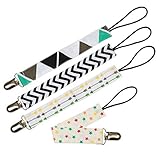 【4枚入り】おしゃぶりホルダー MEZOOM おもちゃホルダー　乳首クリップ　赤ちゃん　木綿の布　ベビー　グリップ　かわいい　落下防止　紛失防止　あらゆる全てのおしゃぶりに適合　