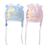 cm-trading ニット 帽 子供 キッズ キャップ 耳 付き 防寒 帽子 鹿 動物 カワイイ 耳当て 保暖性 2点セット 厚い 新生児 出産祝い プレゼント 2-12ヶ月