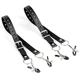 SＭグッズ アダルトグッズ 女性 拘束 サポート 観察プレイ乳首責め ニプル用クリップ 乳首クリップ ネジで調節可能 SMプレイ SM調教 女性用 ペニスバンド 固定ベルト多機能コスプレ 小道具 SMプレイ用 アイマスク付き (乳首クリップ)