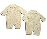 ぴよちゃん模様の長袖カバーオール（濠Du）ブルー（右）60ｃｍ