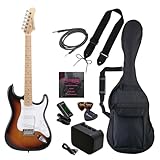 Photogenic フォトジェニック エレキギター 初心者入門 ライトセット STタイプ メイプル指板 サンバースト ST-180M/SB [ソフトケース/シールド/ミニアンプ/チューナー/ストラップ/ピック/ピックケース/弦/調整用レンチ付属]