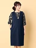 Angeliebe エンジェリーベ マタニティ ワンピース 授乳しやすい ポンチ ミドル ジャンパードレス 妊婦服 産前 産後 S～M ネイビー 22196 22196301