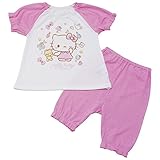 【本体綿100％】2018年 夏物 ハローキティ メッシュ ウインク柄 半袖パジャマ HELLO KITTY ピンク◇90cm