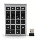 RF304 テンキーボード、数値キーパッド、22キー、USB 2.4Gワイヤレスミニキーボード、レシーバー付き、USBプラグアンドプレイ、Android//Mac OSシステムに対応、自宅/オフィス用 在宅勤務用品バッテリーなし(灰色)