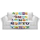 ブランケットウルトラソフトFuzzy 4サイズ！DIANOCHEデザインからby Valerie Lorimer AlphabetホームDecor Unique Designer芸術的スタイリッシュな