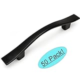 Cosmas 8902 FBフラットブラックキャビネットハードウェアハンドルプル – 3 "穴中心 – 50パック