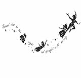 Peter Pan Second Star to the Right Wall Sticker Nursery Kids Bedroom Vinyl Decal Magic Ties by DOOXO
