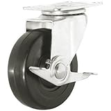 Shepherd Hardware9788Soft Rubber Swivel Plate Caster-5" SP CASTER W/BRAKE (並行輸入品)