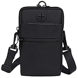 GLOBAL BOX ベルトポーチ メンズ 防水 スマホ 収納 カラビナ ベルト通し ショルダーストラップ 付 (ブラック)