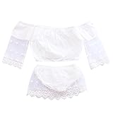 ベビー服　セットアップ　シャツ　ショートパンツ　レース　白　女の子　赤ちゃん　夏　0-2歳 (100)