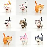 Lechin 動物フィギュア 猫 模型 9個 可愛い 子猫おもちゃセット ネコ ミニおもちゃ モデル パーティー 部屋 飾り 車の置物 誕生