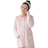 パジャマ　ルームウエア　妊婦服　上下セット　マタニティ　前開き　授乳口付き　 秋冬　産前産後　女性　肌着　ボーダー　Ｍ／Ｌ／XL　ピンク　グレー　ふわふわ　柔らかい　長袖　寝巻き