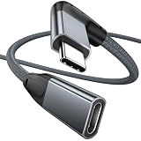 UseBean USB type C 延長ケーブル L字型 1.8M, 直角90度 USB-C 3.1 Gen 2 10Gbps高速データ転送PD 100W急速充電USB Cオス-USB Cメス 4K@60HZ映像出力 タイプc延長コード MacBook, iPad Pro, Surface, Xperia, Steam Deck, Galaxy S24等USB-C機種対応