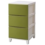 サンカ ルームス(ROOM'S) 3段 チェスト(幅34 奥行42) サンドグリーン 前面マット仕上げ RSD-S343(SGR)